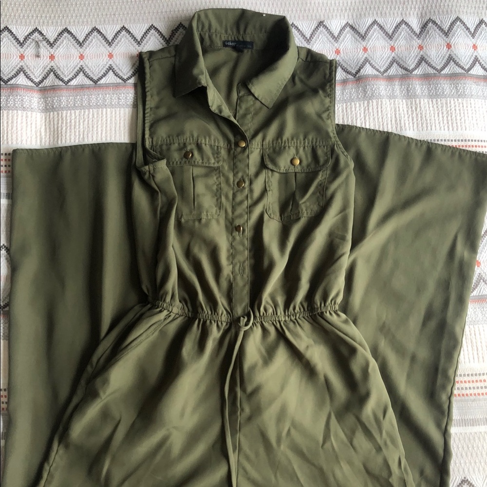 Olive green romper/jumpsuit